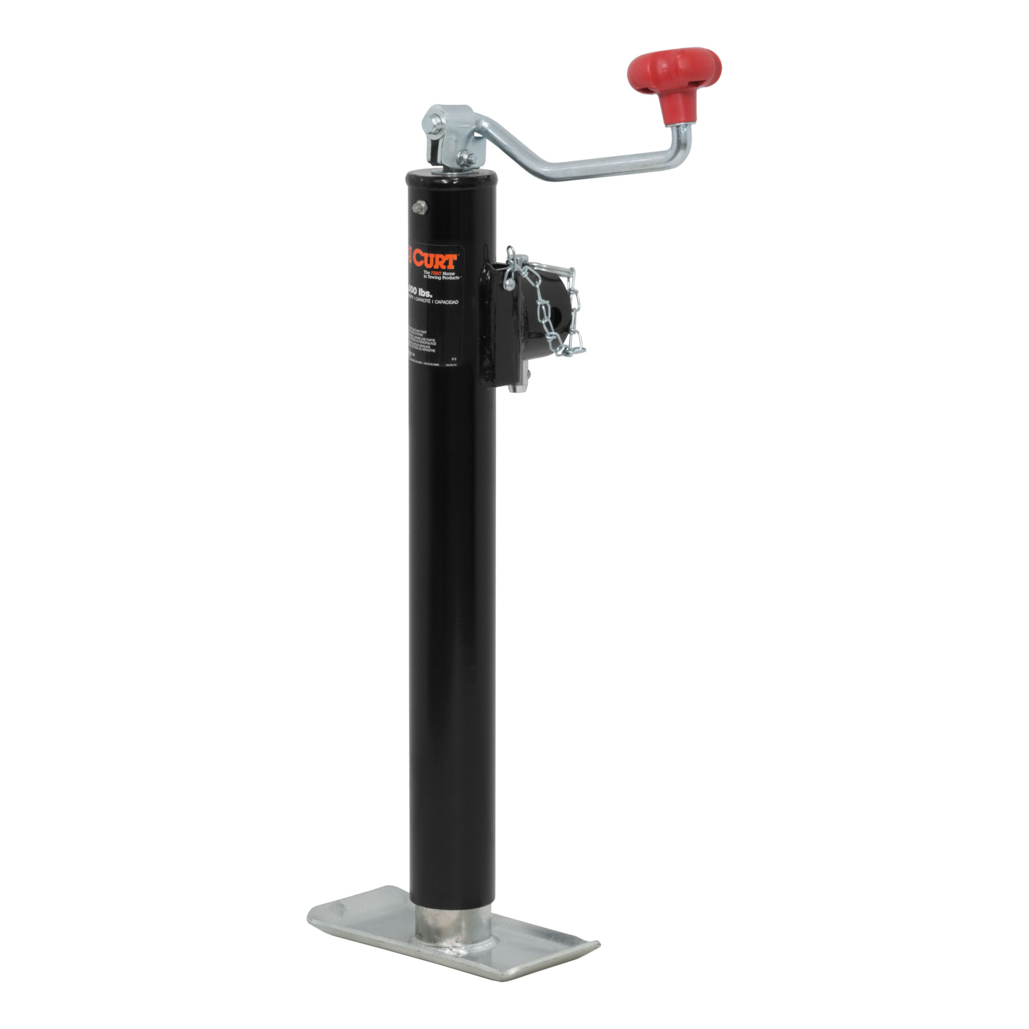 Curt Manufacturing, Pipe-Mount Swivel Jack w Top Handle 5000 lbs, 15in. Travel, Model# 28356